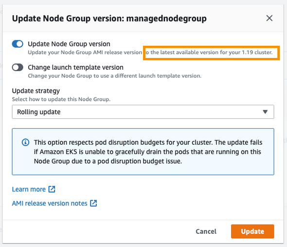 update nodegroups